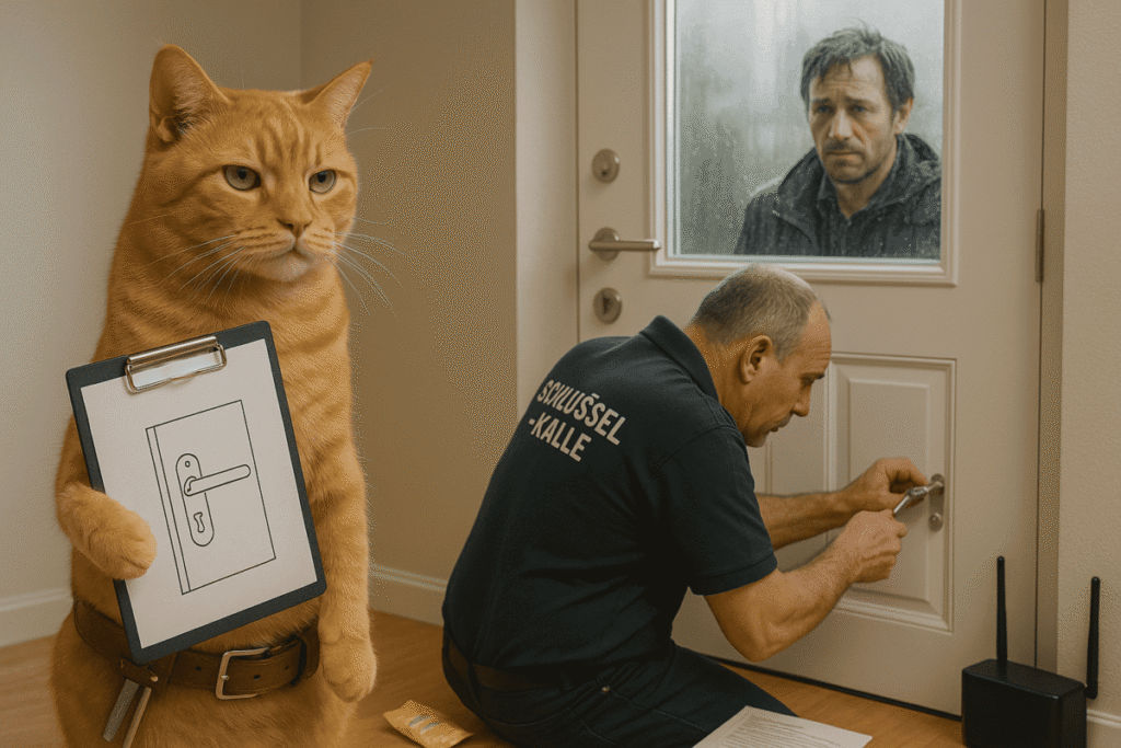 Katze lässt Schlösser austauschen, während Besitzer außer Haus sind