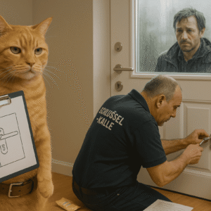 Katze lässt Schlösser austauschen, während Besitzer außer Haus sind